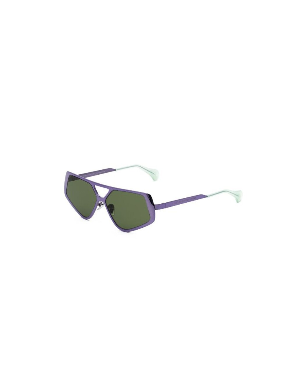 New Retrosuperfuture Unisex Sunglasses Purple Rectangle Green Lens Metal Frame